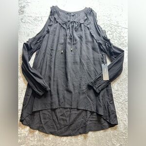 Doe & Rae Cold Shoulder Sheer Long Sleeve Top NWT